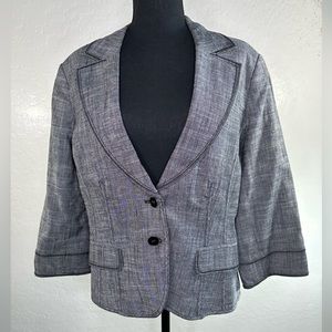 White House Black Market Women's gray collared Blazer Sz 14